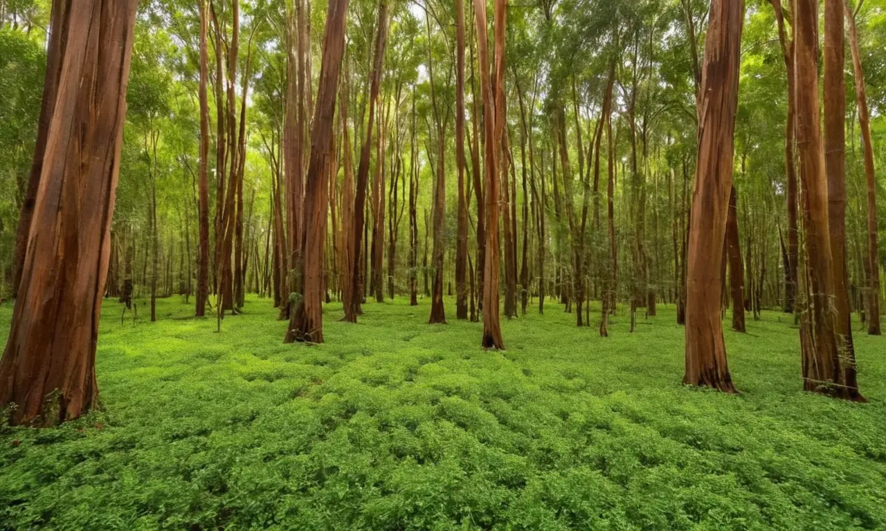 Bosque de eucaliptos lleno de tranquilidad