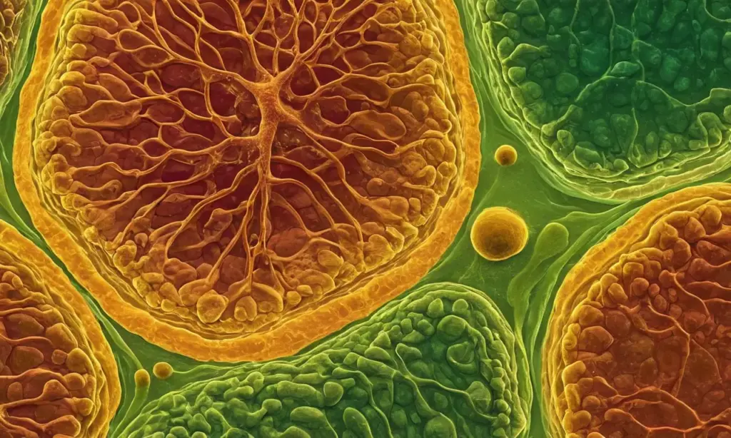 Detalle vívido de una célula eucariota