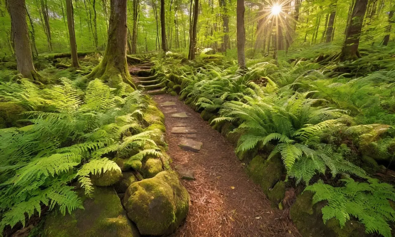 Escena forestal serena llena de vida