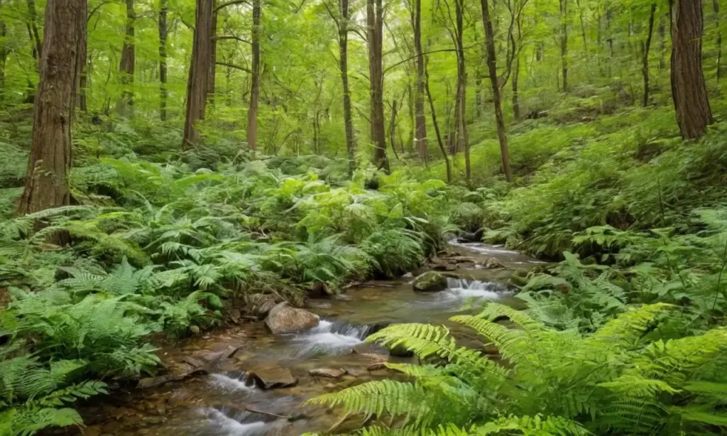Escena forestal vibrante y llena de vida