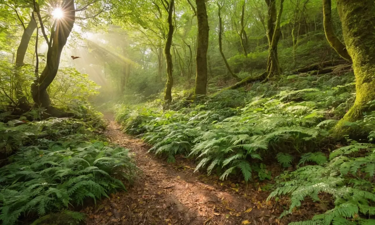 Un bosque denso y vibrante con vida