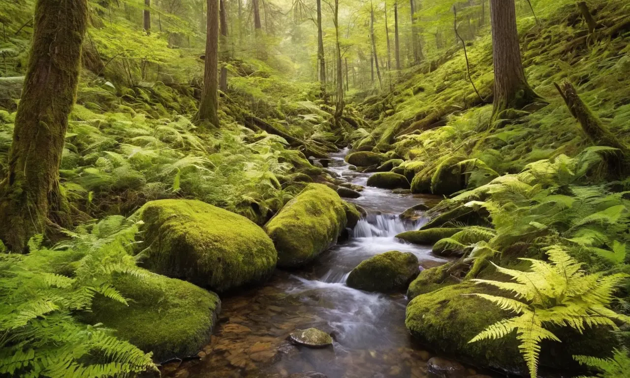 Escena forestal detallada y tranquila