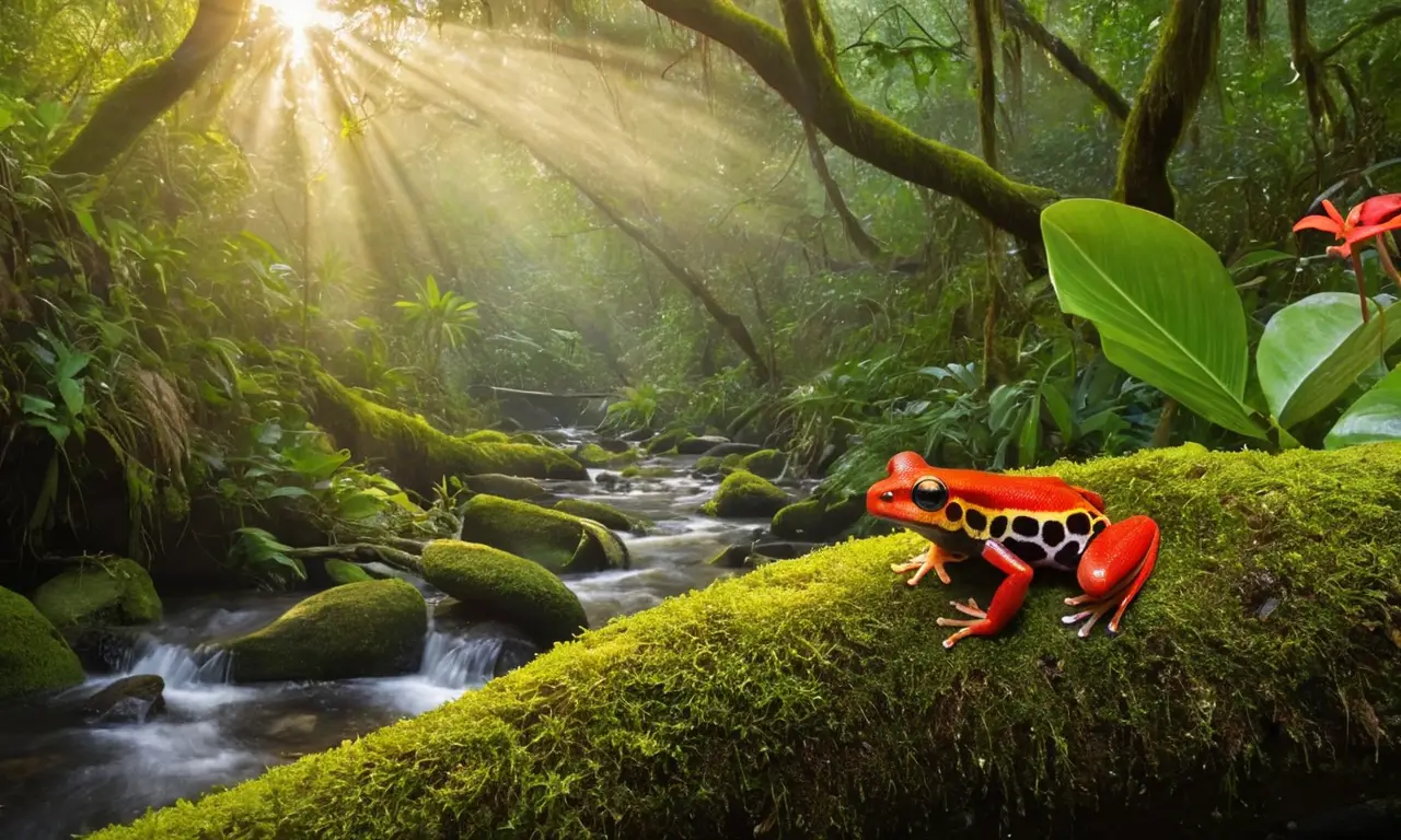 Selva vibrante con rica biodiversidad y vida
