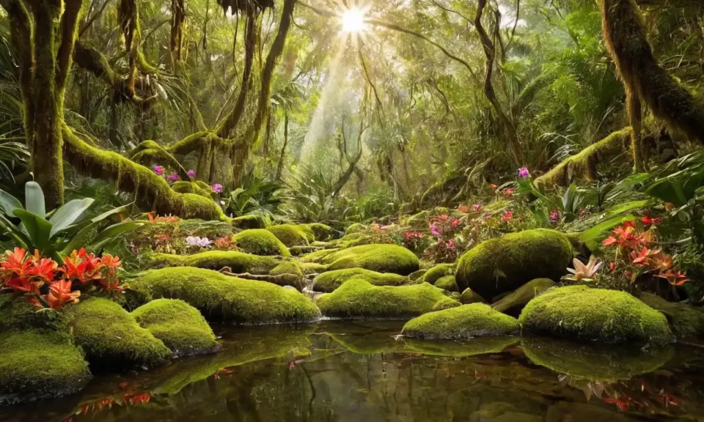 Ecosistema vibrante de vida y colores
