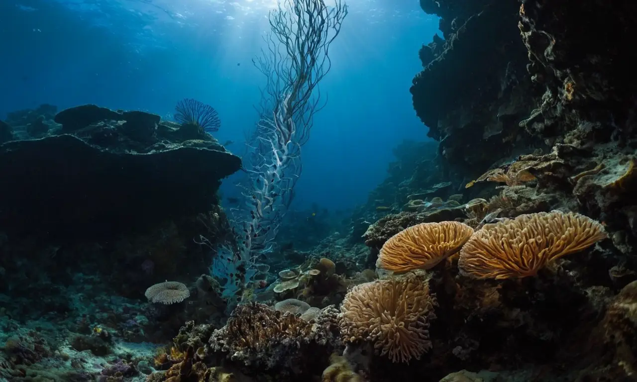 Ecosistemas marinos profundos y vibrantes con luz