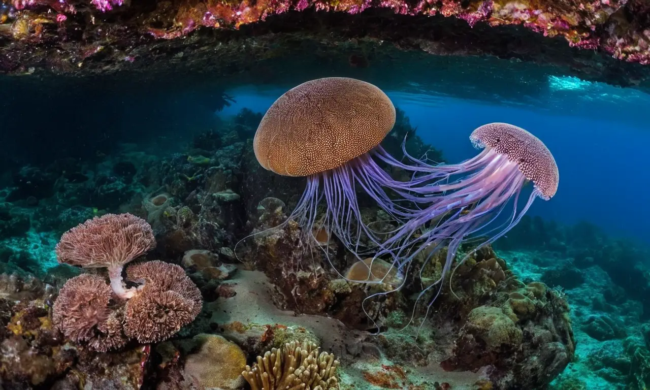 Vida vibrante en un paisaje submarino