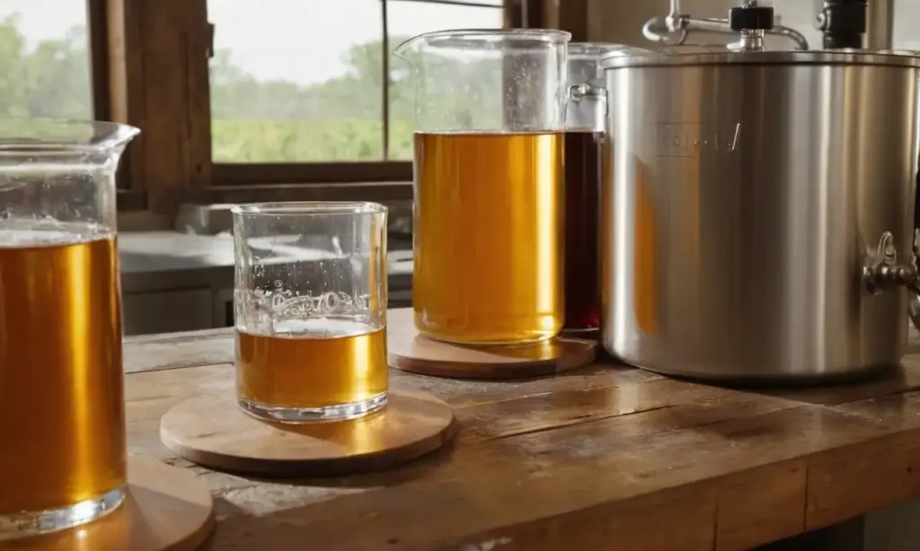 Escena de laboratorio con fermentación y orden