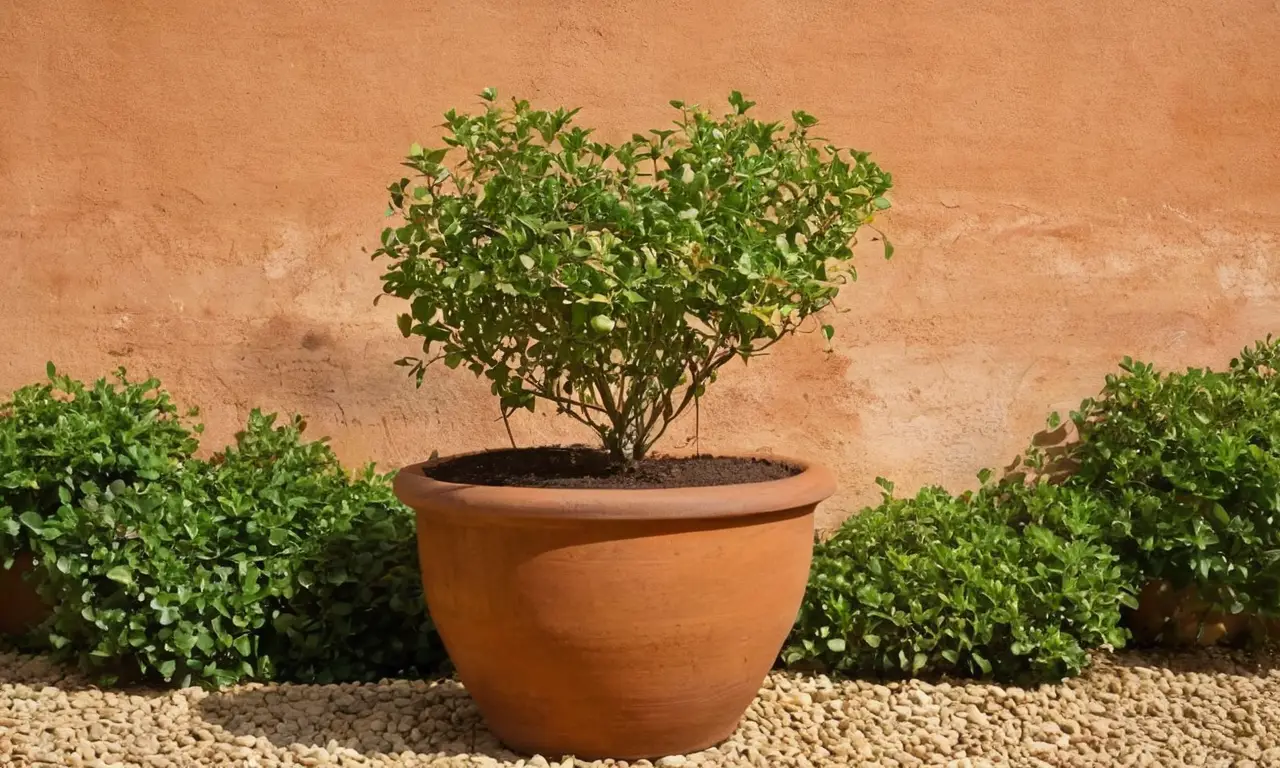 Maceta terracota con Ficus pumila vibrante