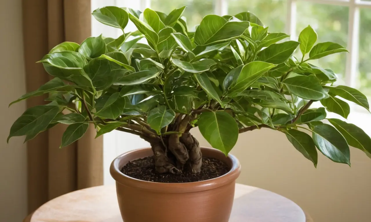 Ficus Benjamina en maceta, luz suave