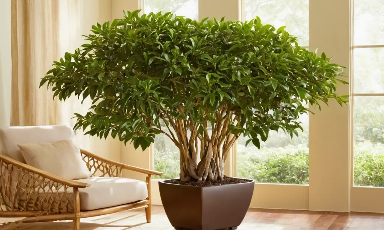 Escena interior vibrante de diversas plantas Ficus