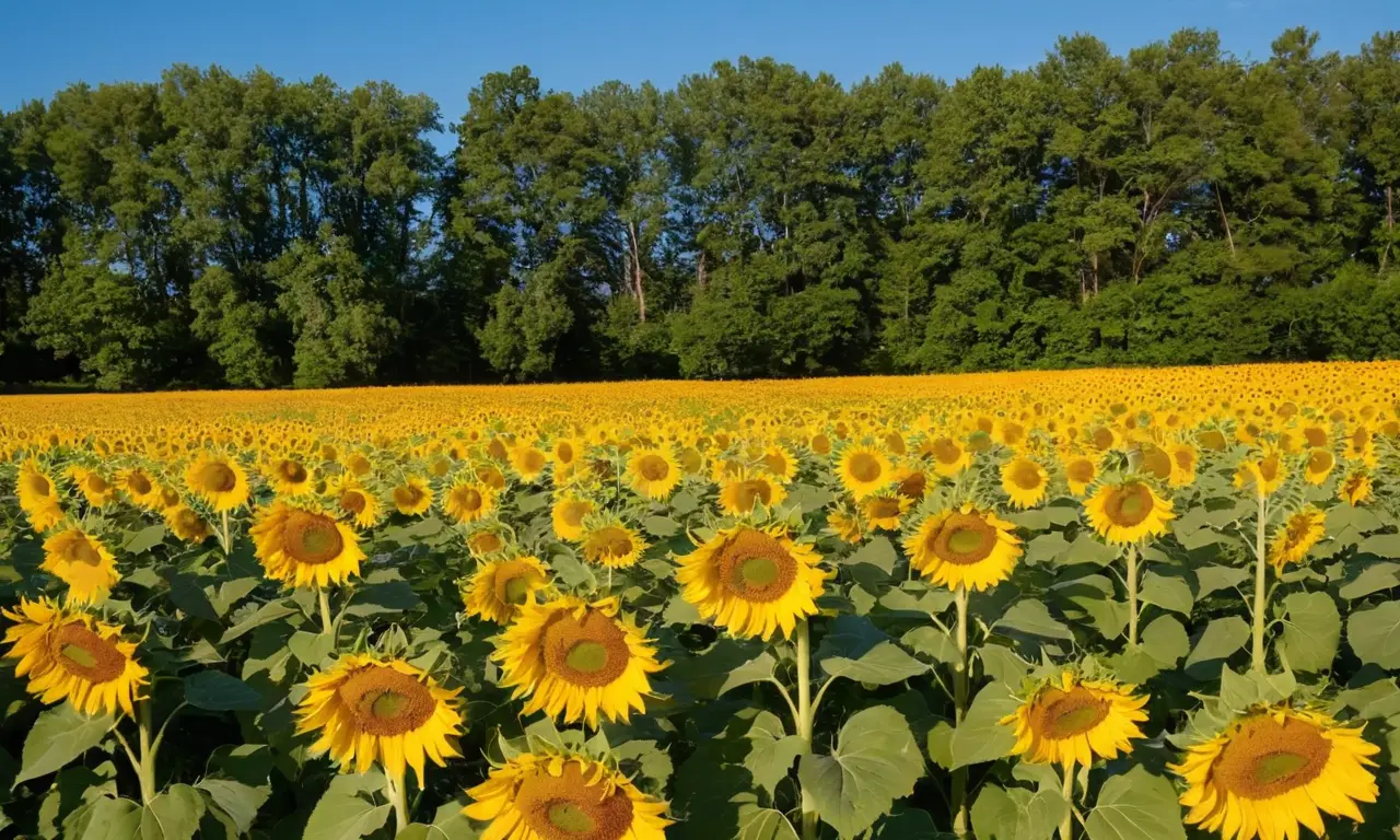 Girasoles brillantes bajo el cálido sol