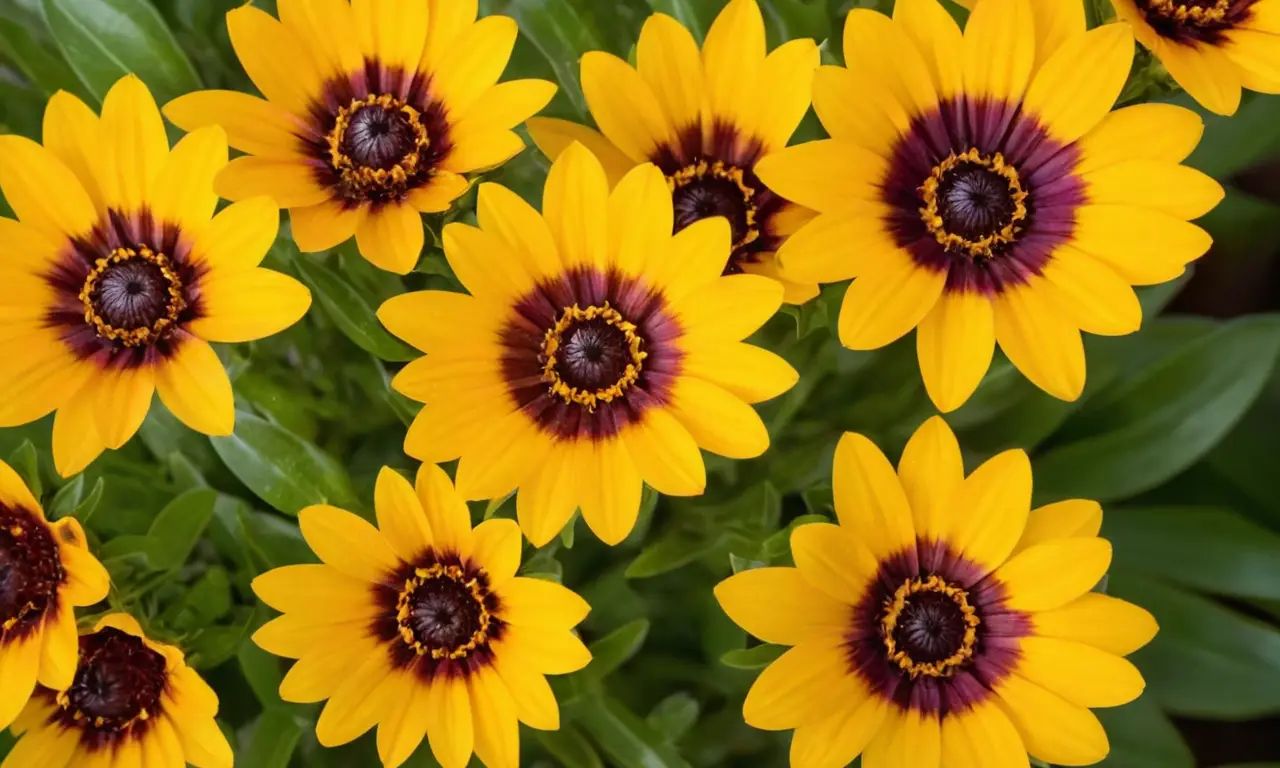 Flores de gazania vibrantes y brillantes