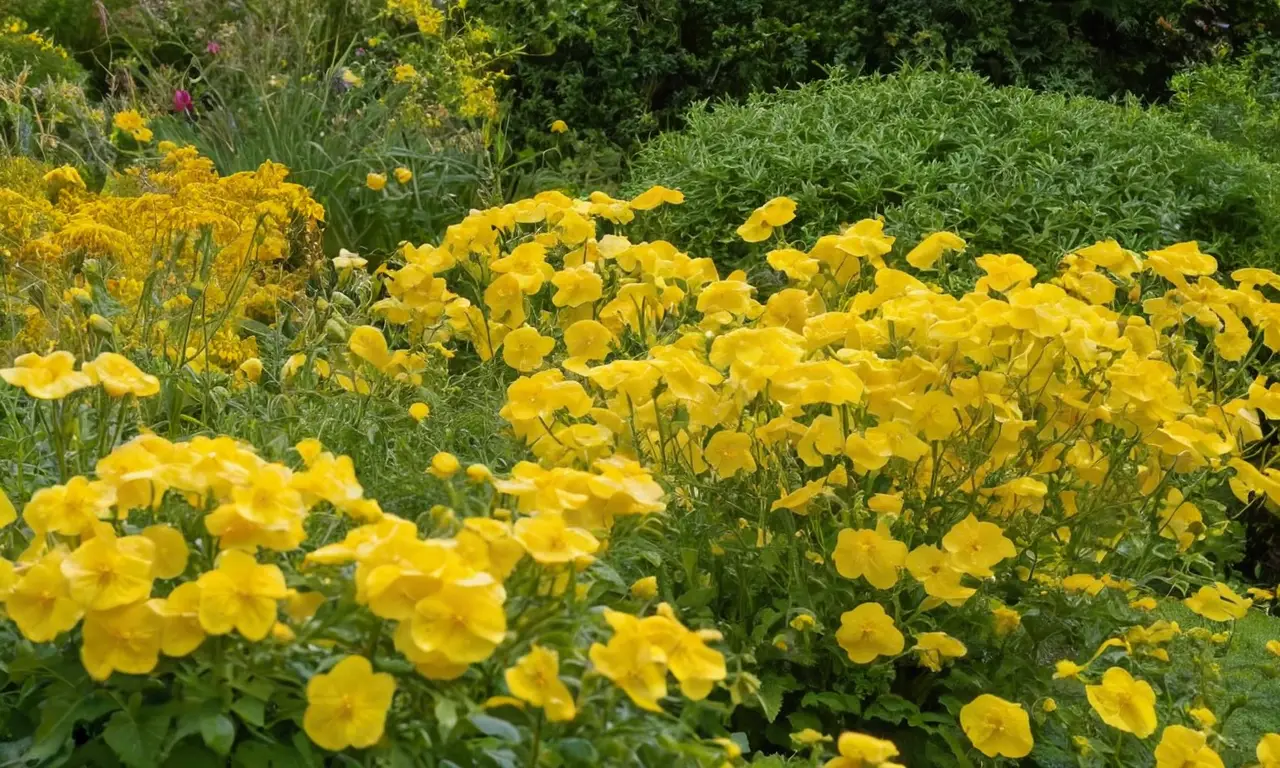 Flores vibrantes en un jardín tranquilo