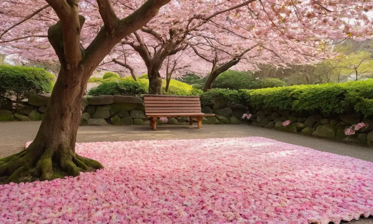 Escena serena de cerezos en flor
