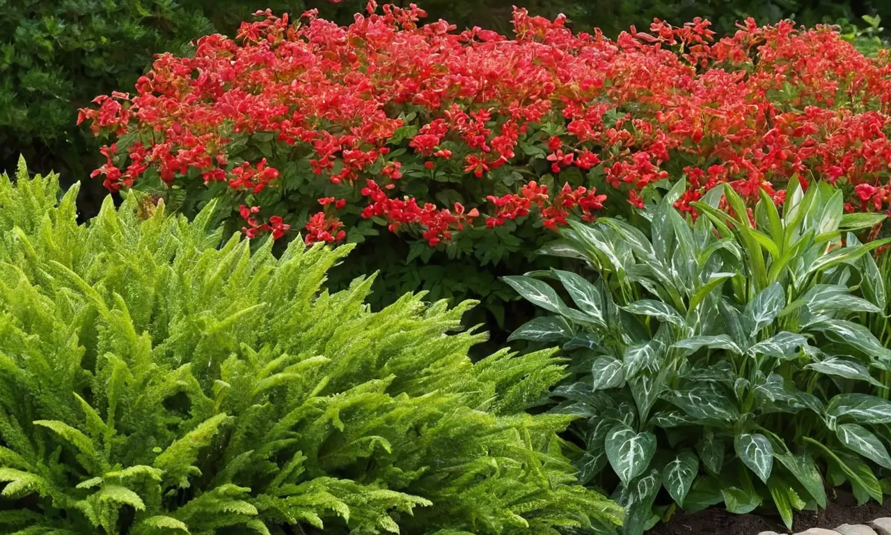 Flores vibrantes en un jardín bien cuidado