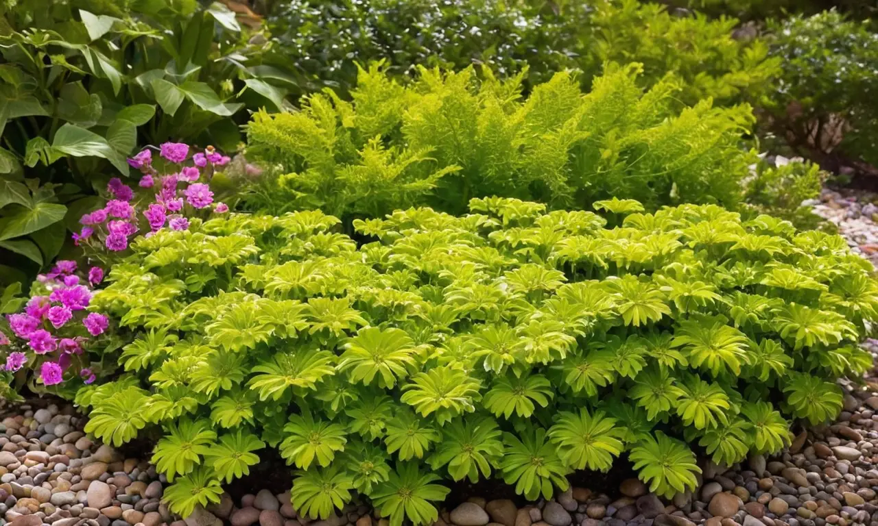 Espléndido jardín con lampranthus vibrante