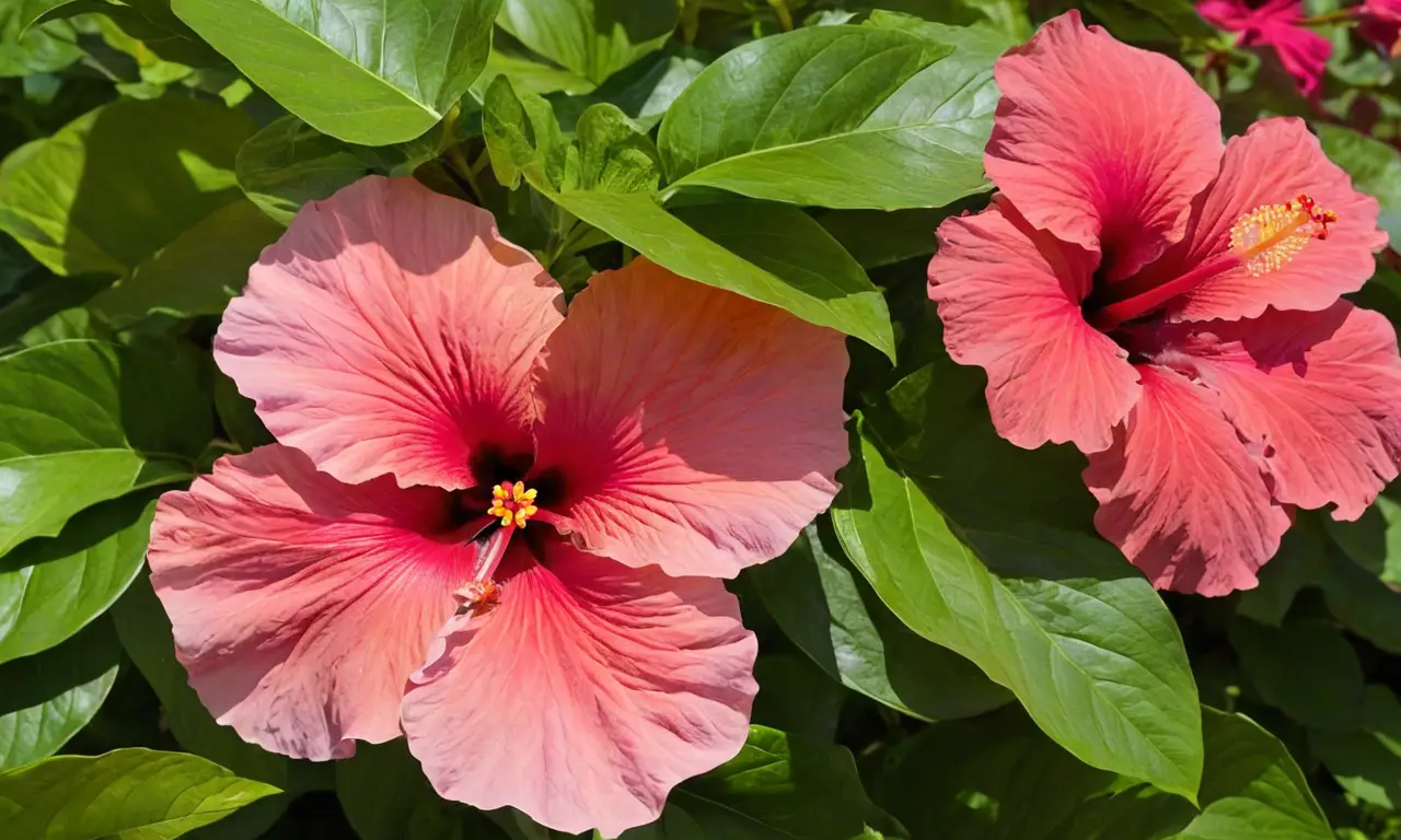 Flores vibrantes en un jardín tropical