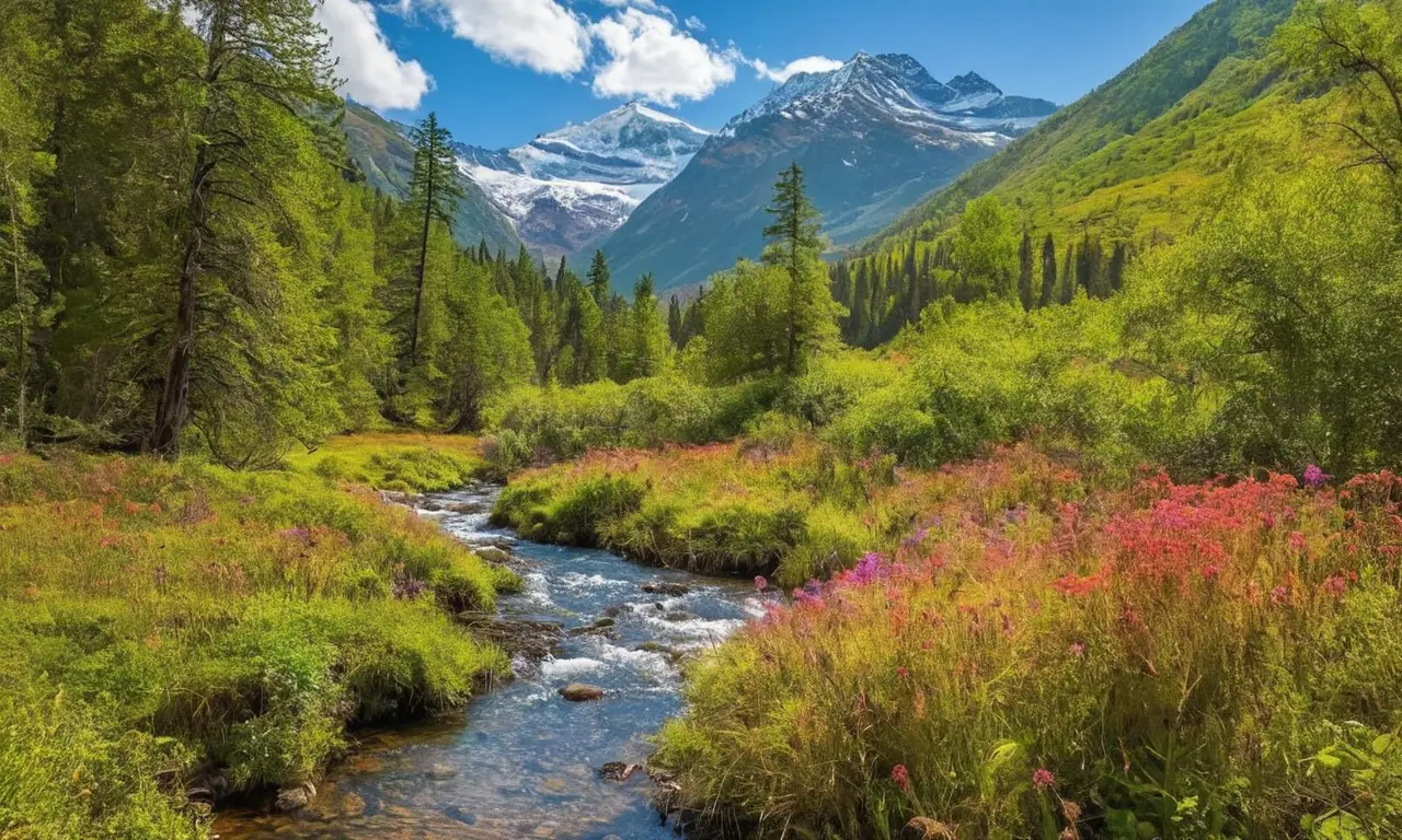 Bosque vibrante con fauna y paisajes diversos