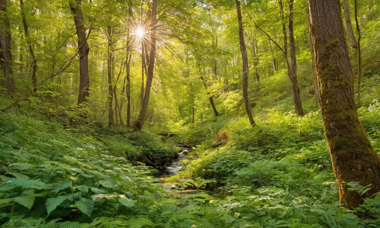 Bosque vibrante lleno de vida y colores