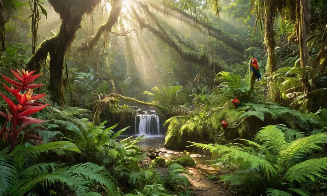 Selva exuberante llena de vida y color