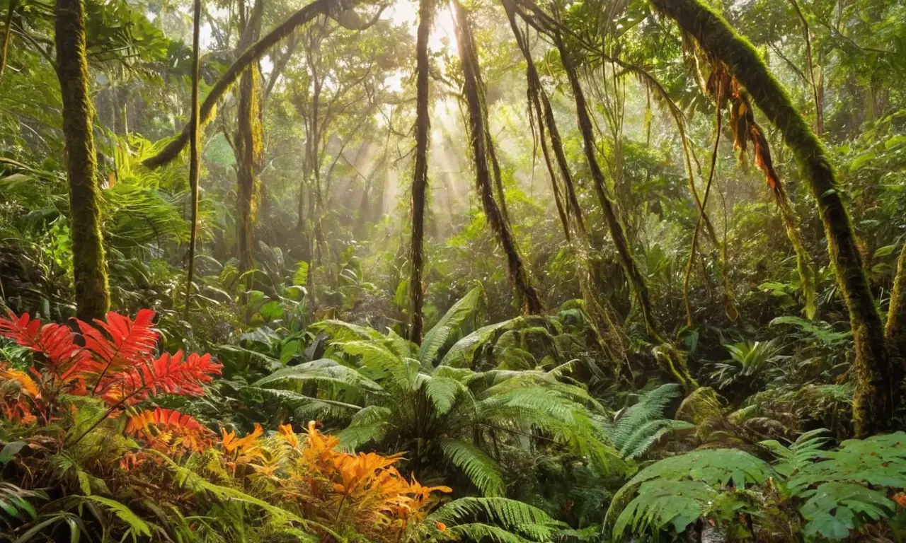 Biodiversidad vibrante en un bosque tropical