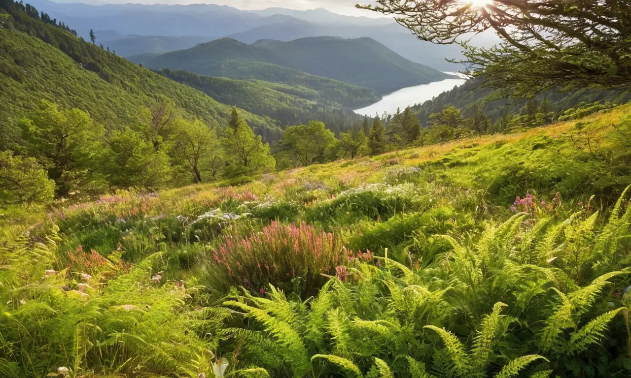 Paisaje verde lleno de biodiversidad vibrante