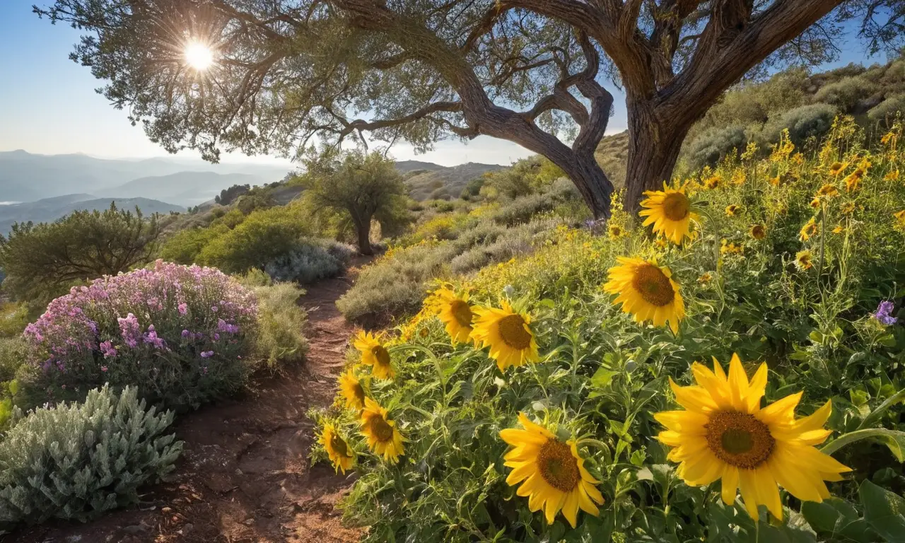 Paisaje mediterráneo vibrante y armonioso