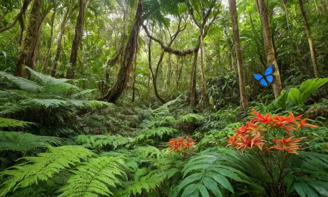 Selva vibrante llena de vida y color