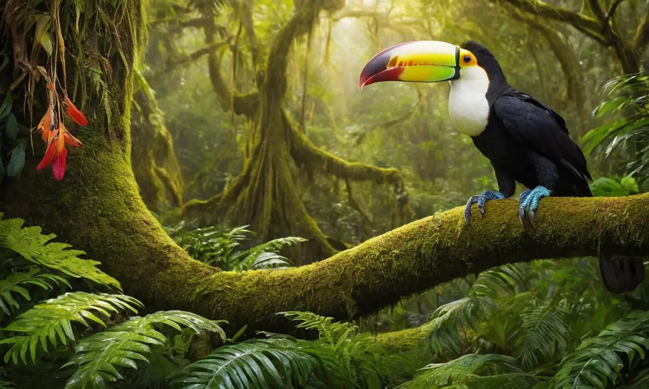 Selva maya vibrante con fauna y flora