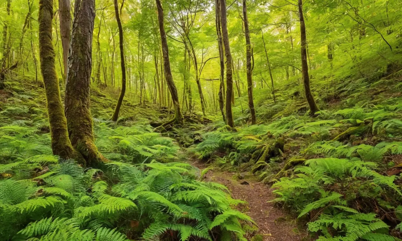 Bosque vibrante con luz, vida y armonía