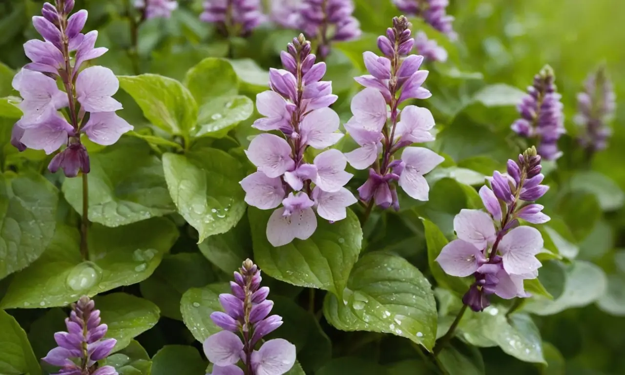 Flores vibrantes y hojas brillantes en armonía