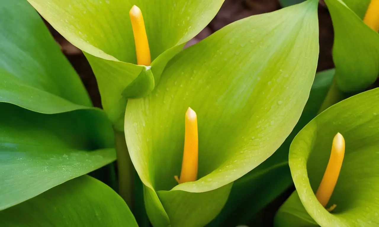 Lirios calla verdes, elegancia y belleza natural