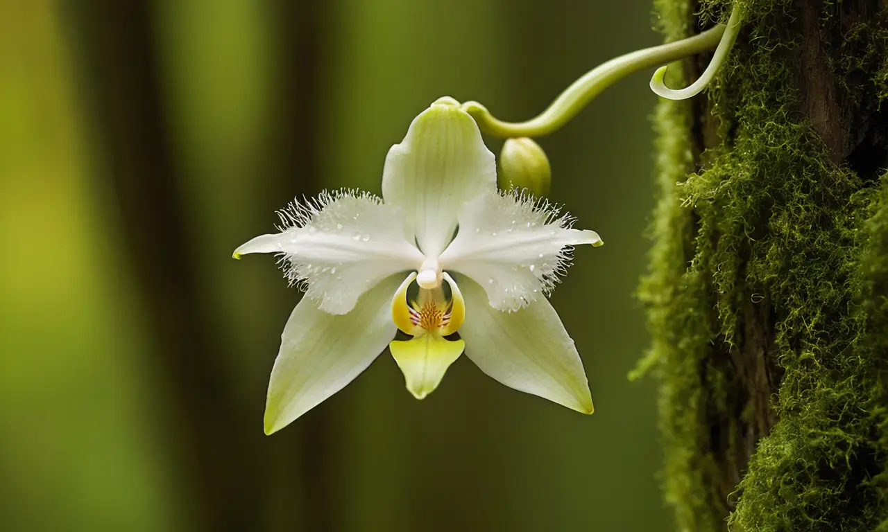 La orquídea fantasma brilla en el bosque