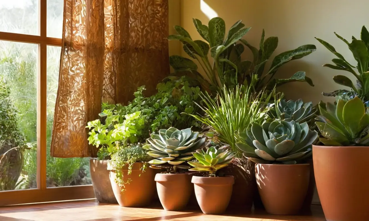 Plantas verdes y luminosas crean serenidad interior