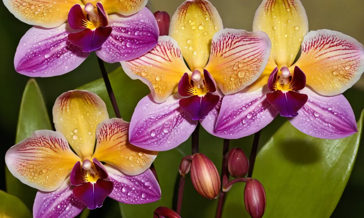 Orquídeas vibrantes en una composición armónica