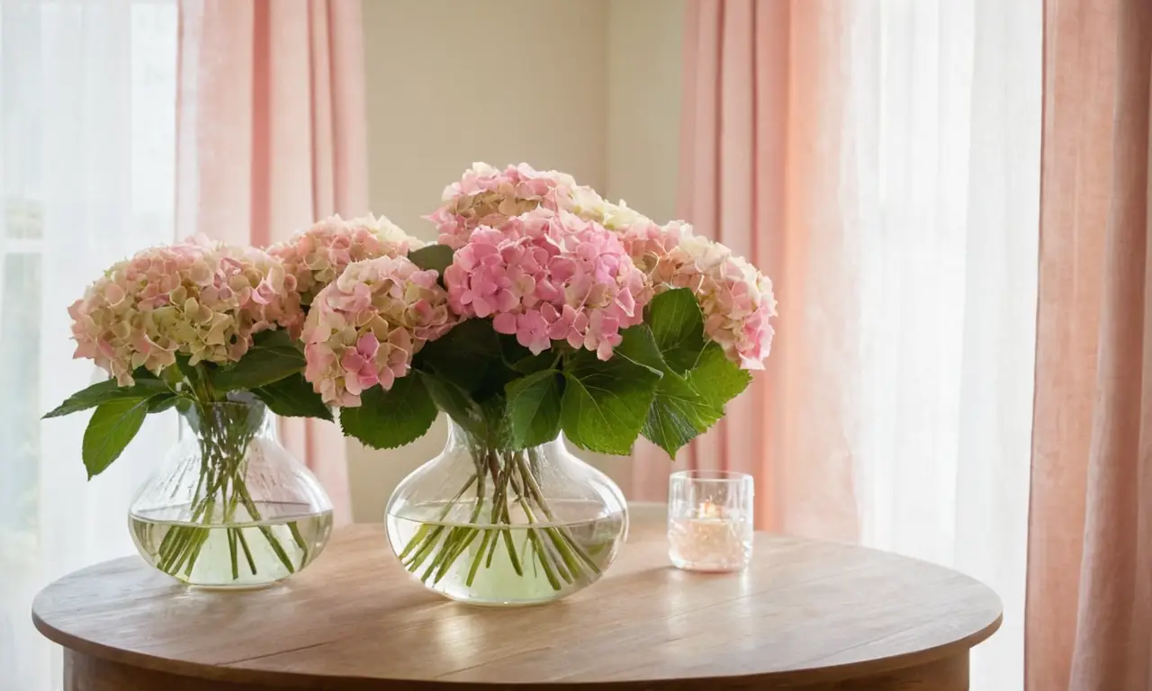 Habitación tranquila llena de flores rosas