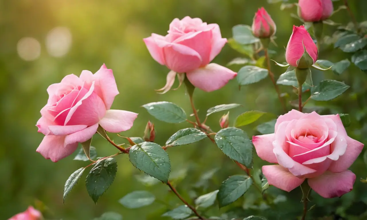 Rosas delicadas en un jardín encantador