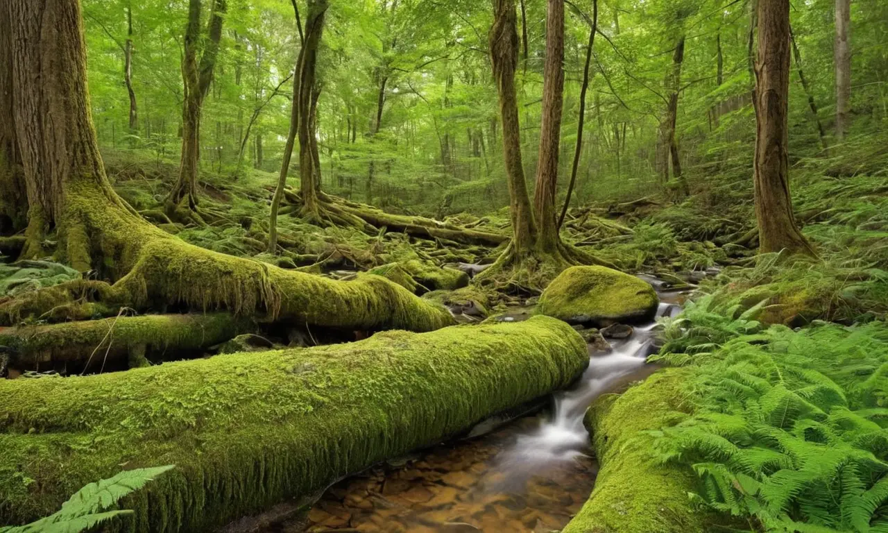 Bosque vibrante con vida y color