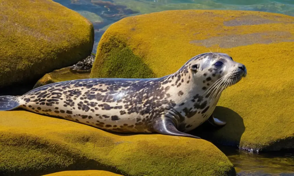 Foca sobre una roca bajo el sol