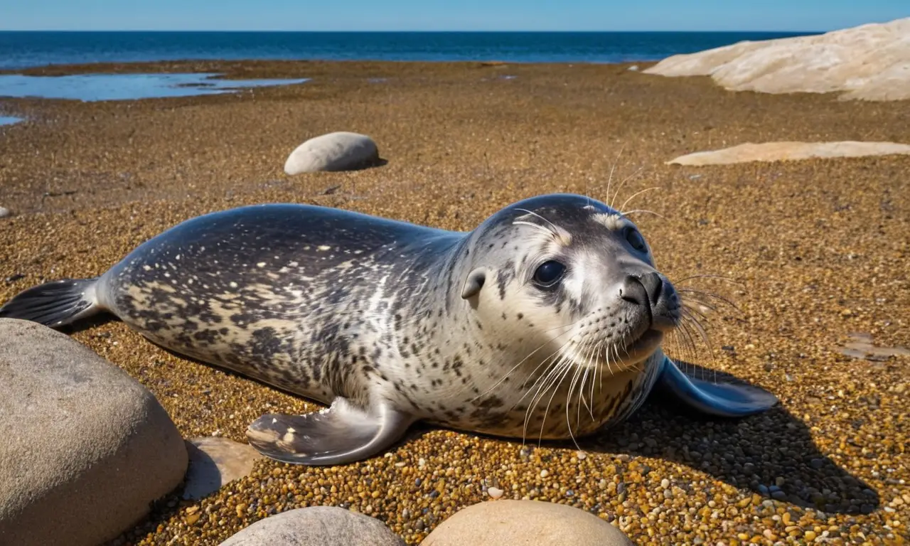 Foca elegante en un paisaje marino sereno