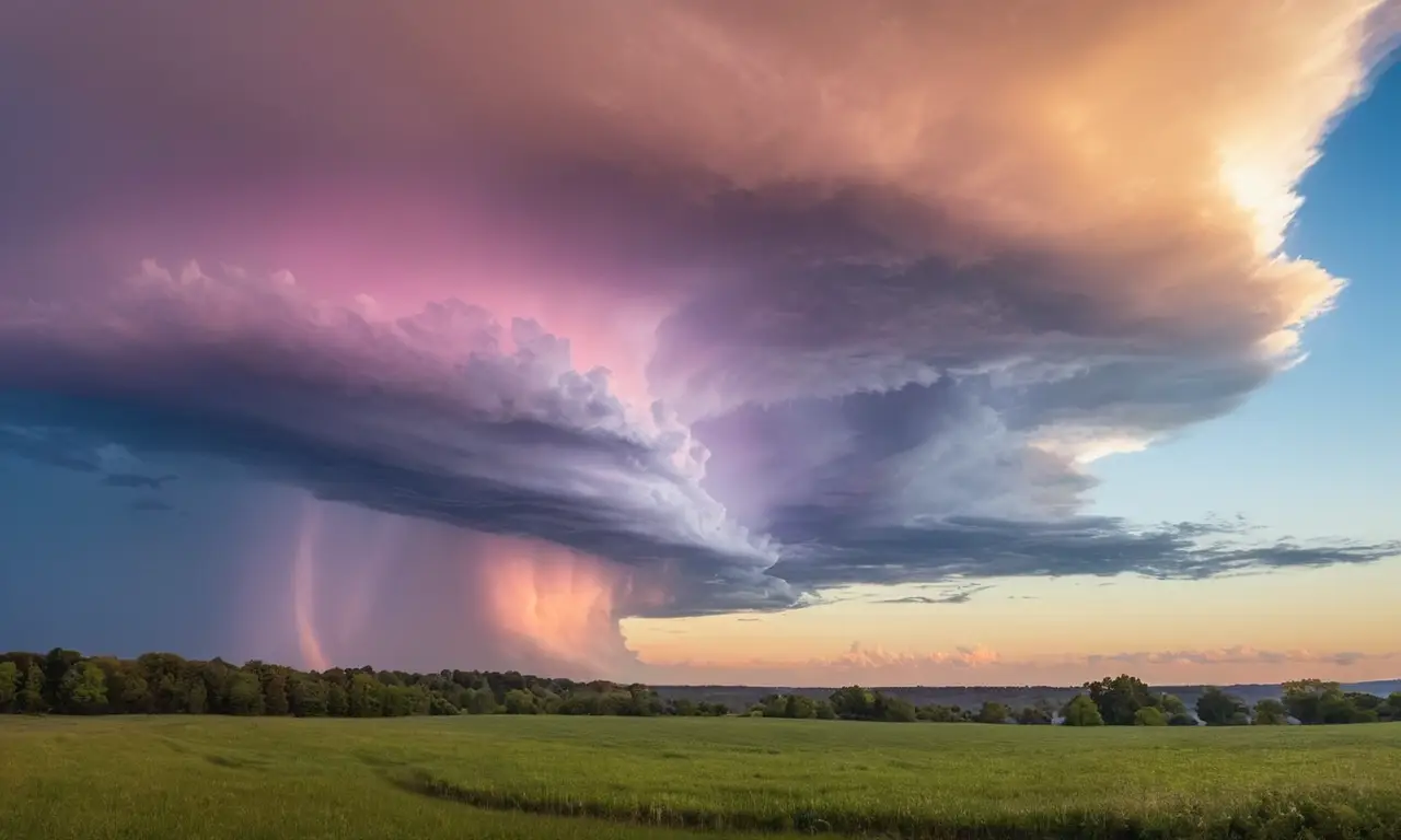 Nubes coloridas y vibrantes crean atmósfera mágica