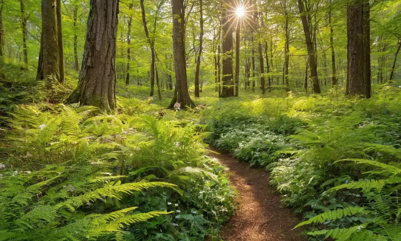 Bosque vibrante con naturaleza y tranquilidad