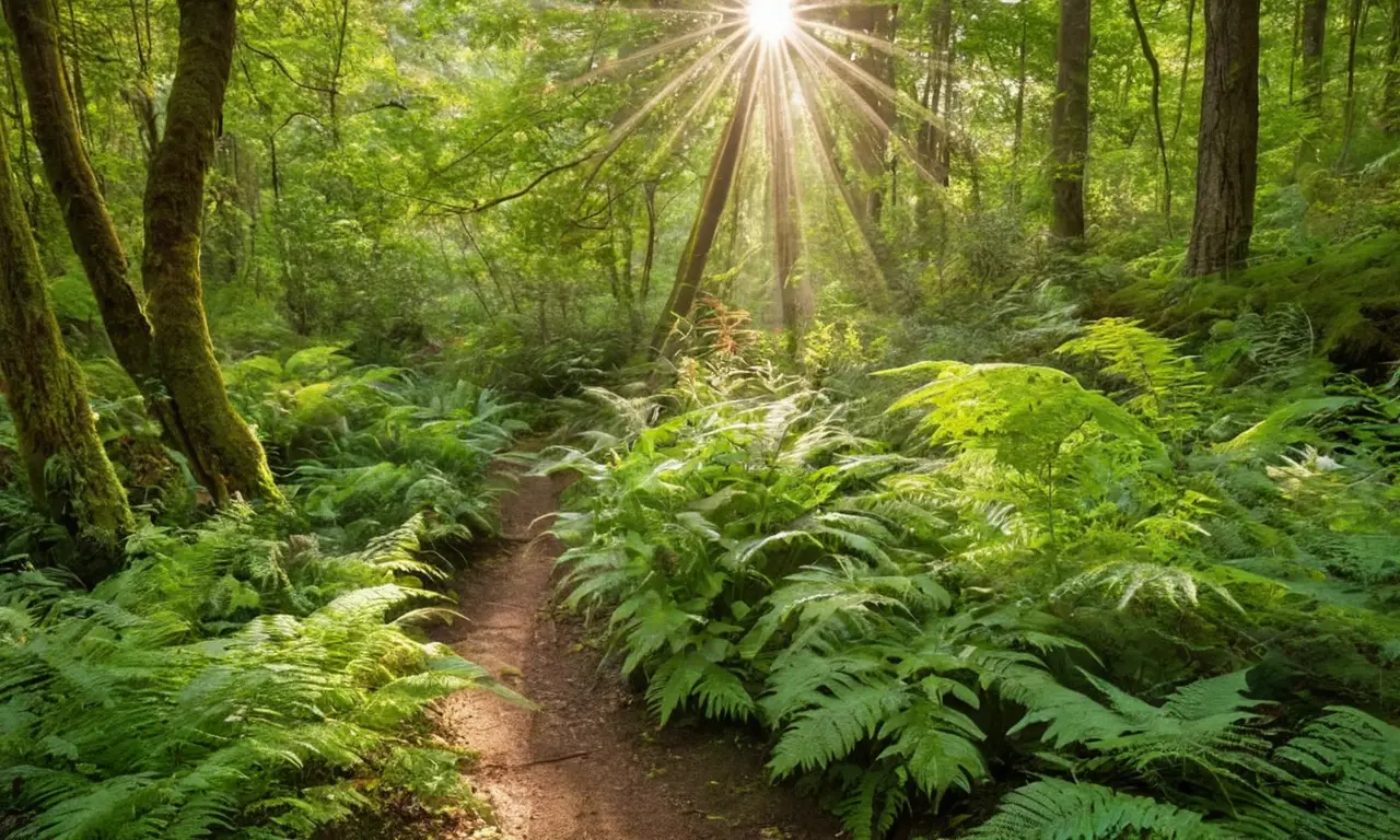 Bosque exuberante que invita a la tranquilidad