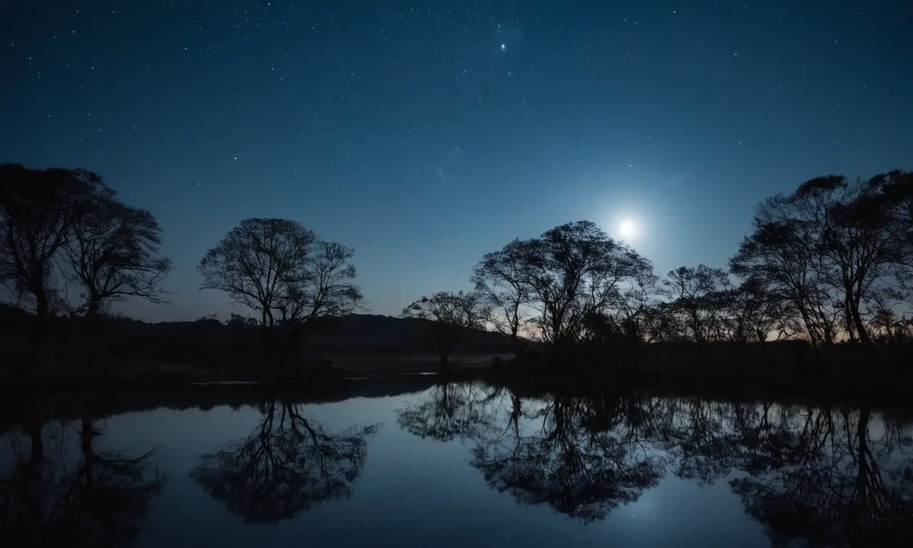 Luz de luna llena en noche serena