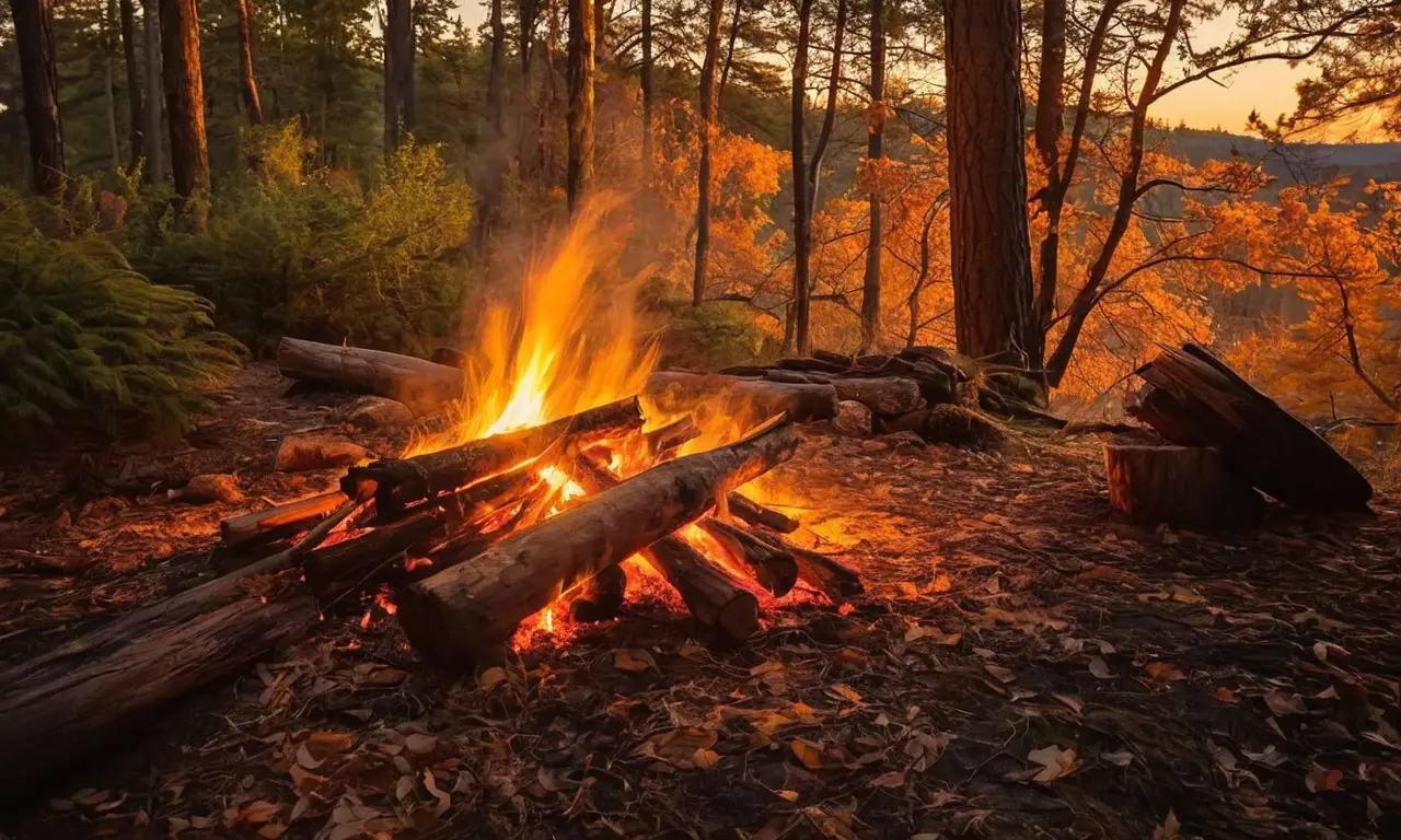 Cálido fuego crea atmósfera acogedora y serena