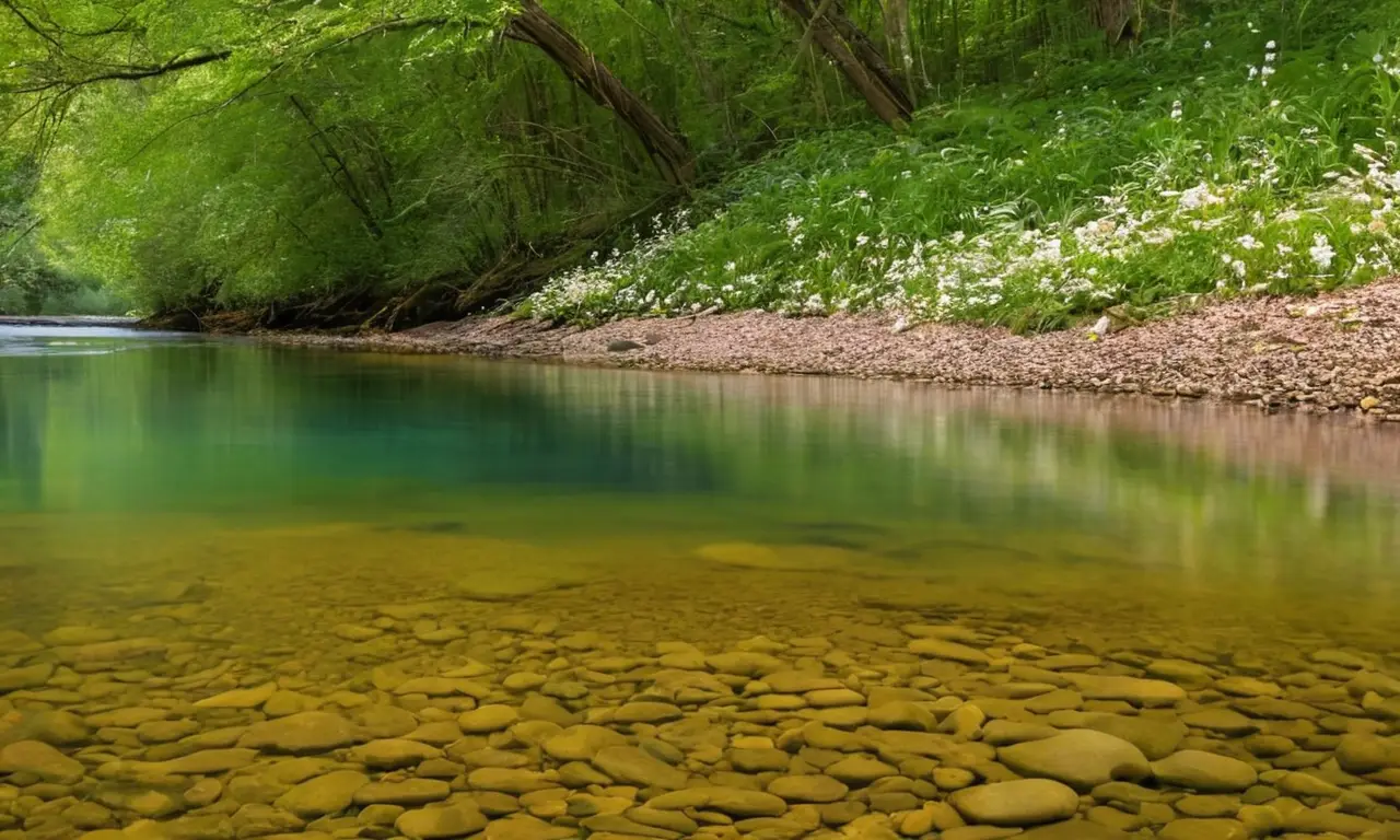 Río sereno rodeado de naturaleza vibrante