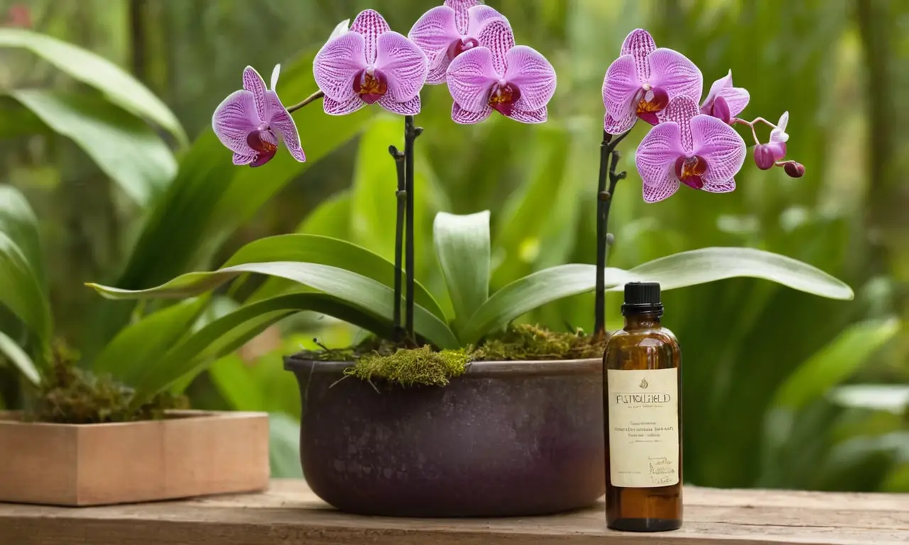Orquídea vibrante en un entorno cuidado