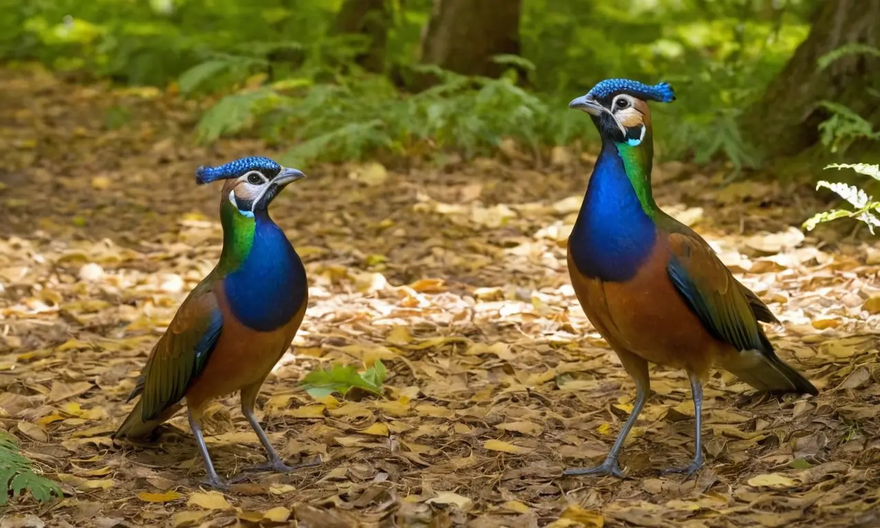 Pájaros coloridos en un claro del bosque