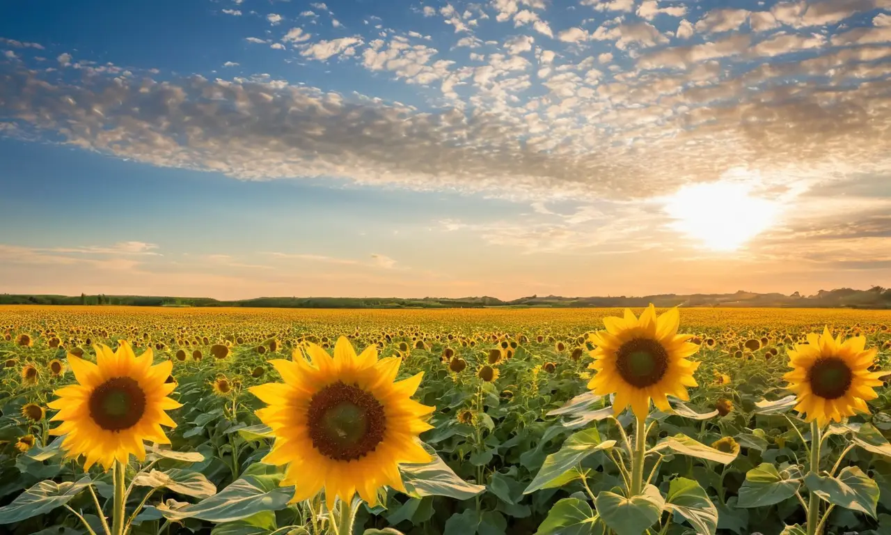 Girasoles vibrantes bajo un cielo azul