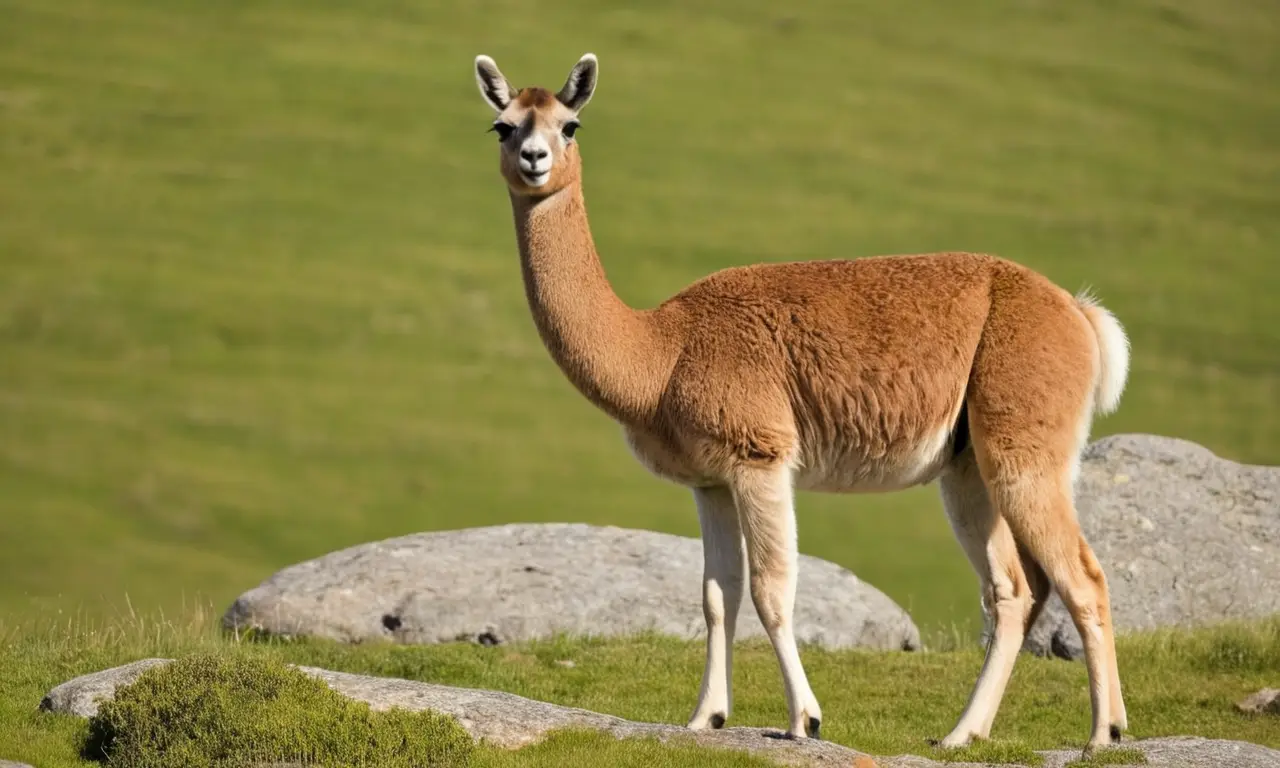 Guanaco elegante en un paisaje sereno